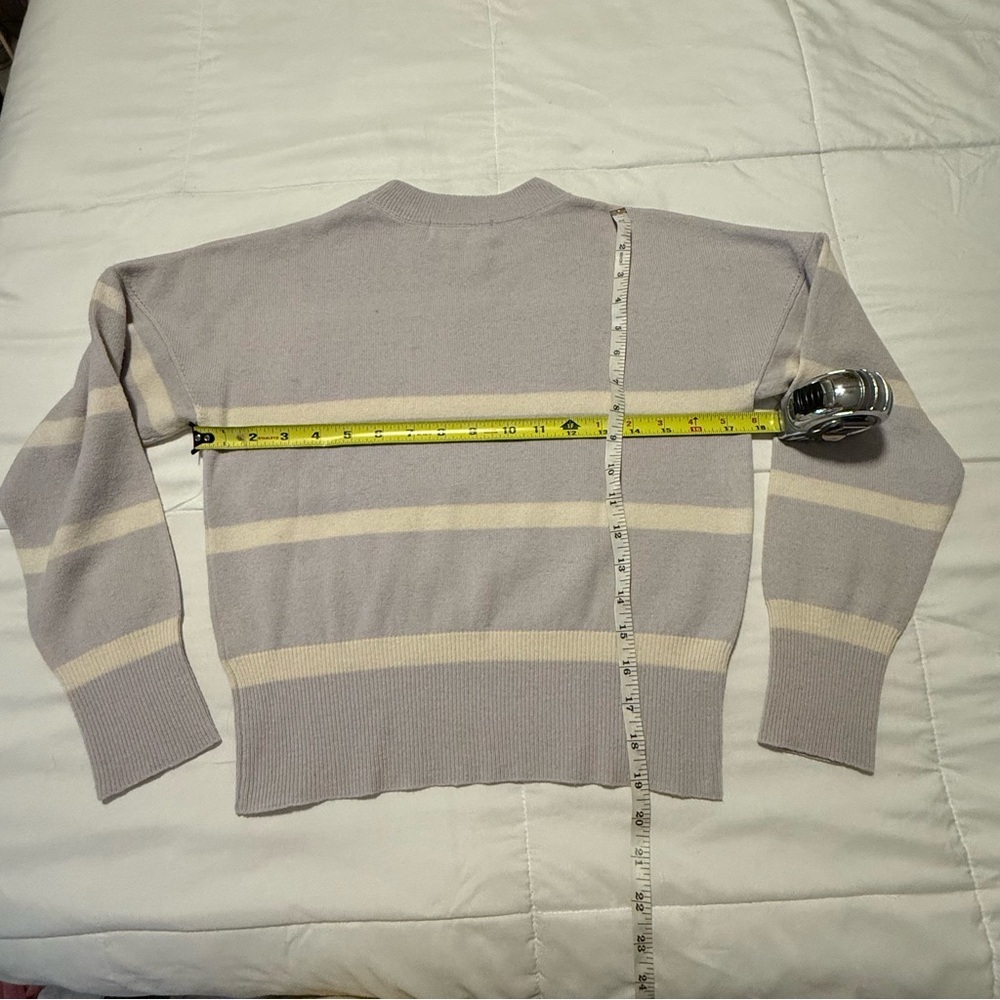 Super.Natural Striped Sweater Size S Lavender Cream | Wool Cashmere | Minor Flaw - Picture 3 of 5
